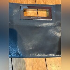 Michael Kors Black Leather Bag with Silver Accent